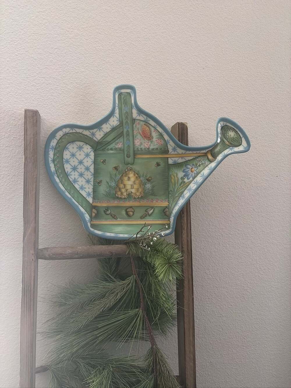 Selandia Watering Can Shaped Serving Platter Beehive Garden Theme